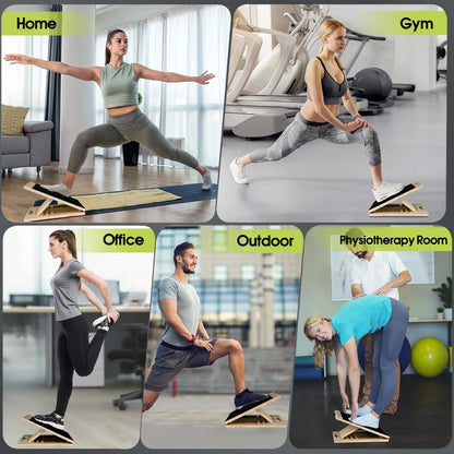 Slant Board Calf Stretcher for Squat Incline Stretch Board for Calf Stretching Wood Wedge for Physical Therapy